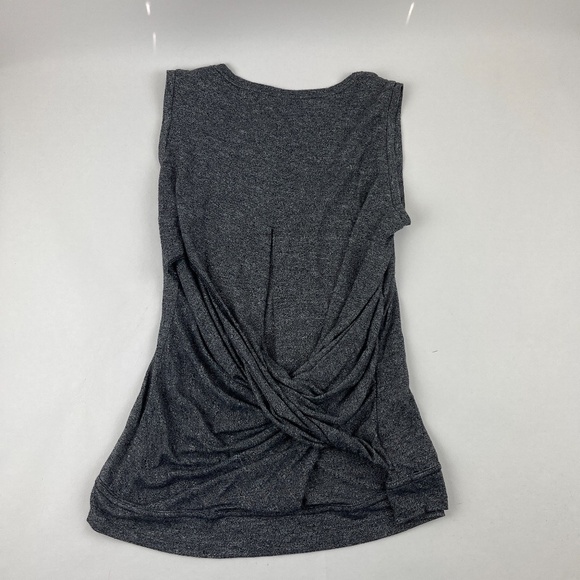 Tank Top Womens Gray Sleeveless Cross Back - Picture 8 of 9